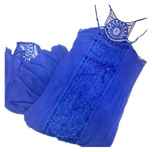 Royal Blue Crochet Maxi Dress